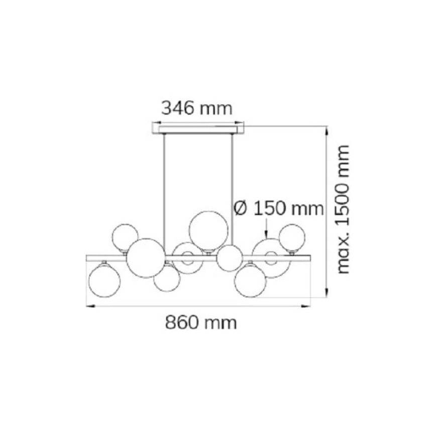 Wofi 6014.10.14.9000 - LED Luster na sajli VILLA 10xG9/3W/230V zlatna