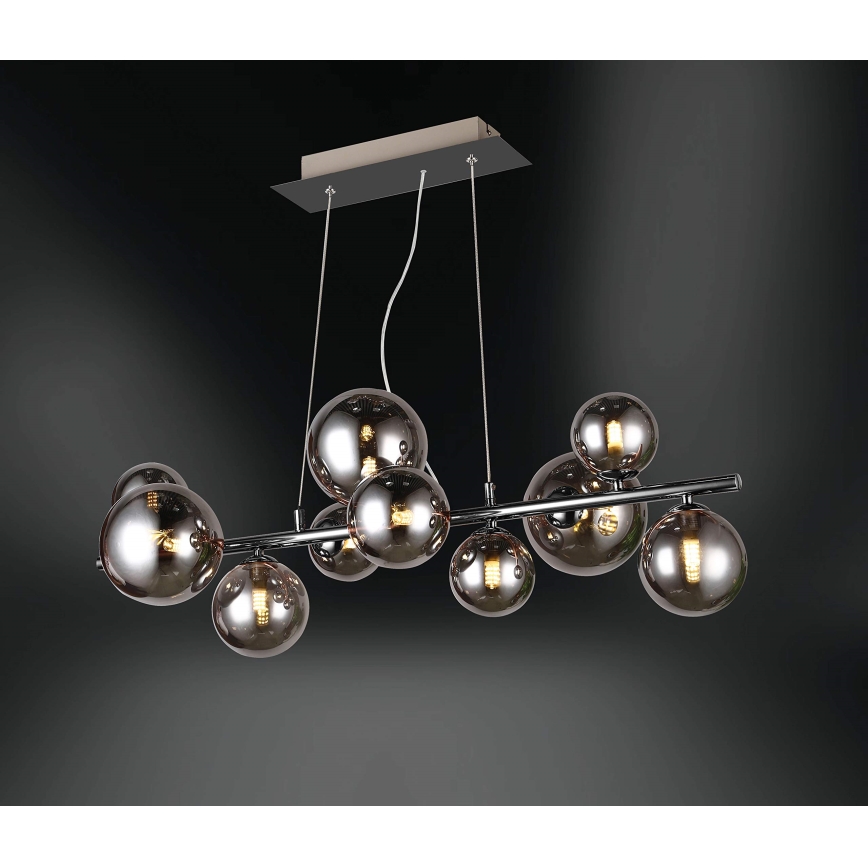 Wofi 6014.10.24.9000 - LED Luster na sajli VILLA 10xG9/3W/230V crna/sjajni krom