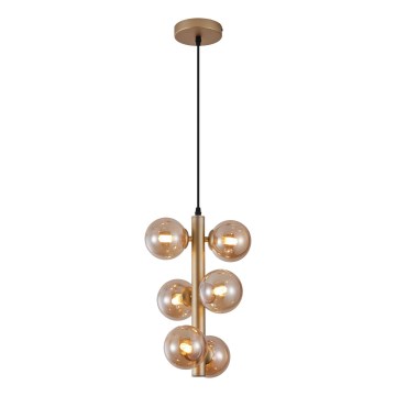 Wofi 6014-601W - LED Luster na sajli VILLA 6xG9/3W/230V zlatna