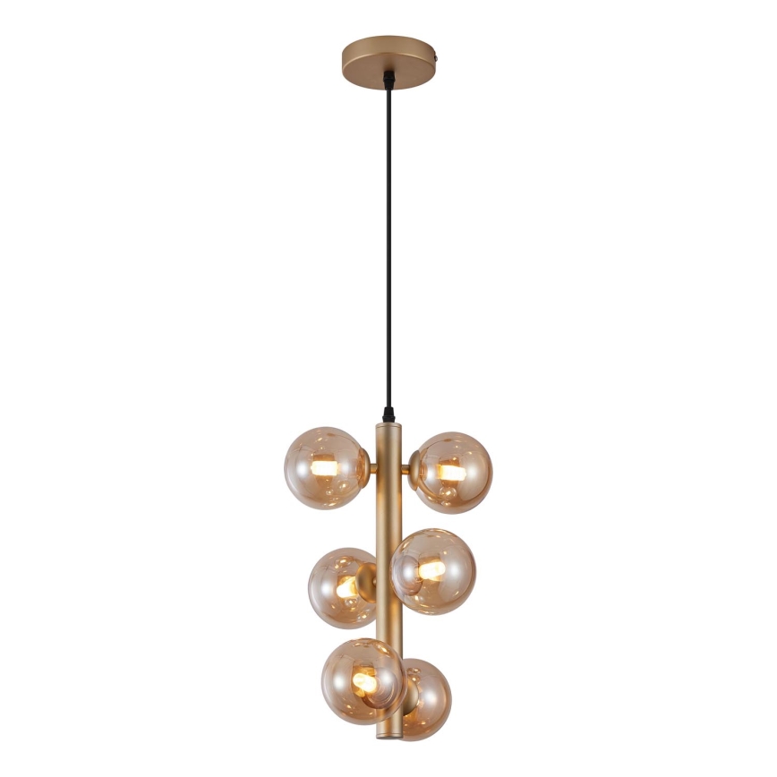 Wofi 6014-601W - LED Luster na sajli VILLA 6xG9/3W/230V zlatna