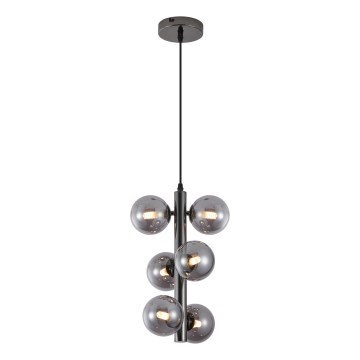 Wofi 6014-605W - LED Luster na sajli VILLA 6xG9/3W/230V crna