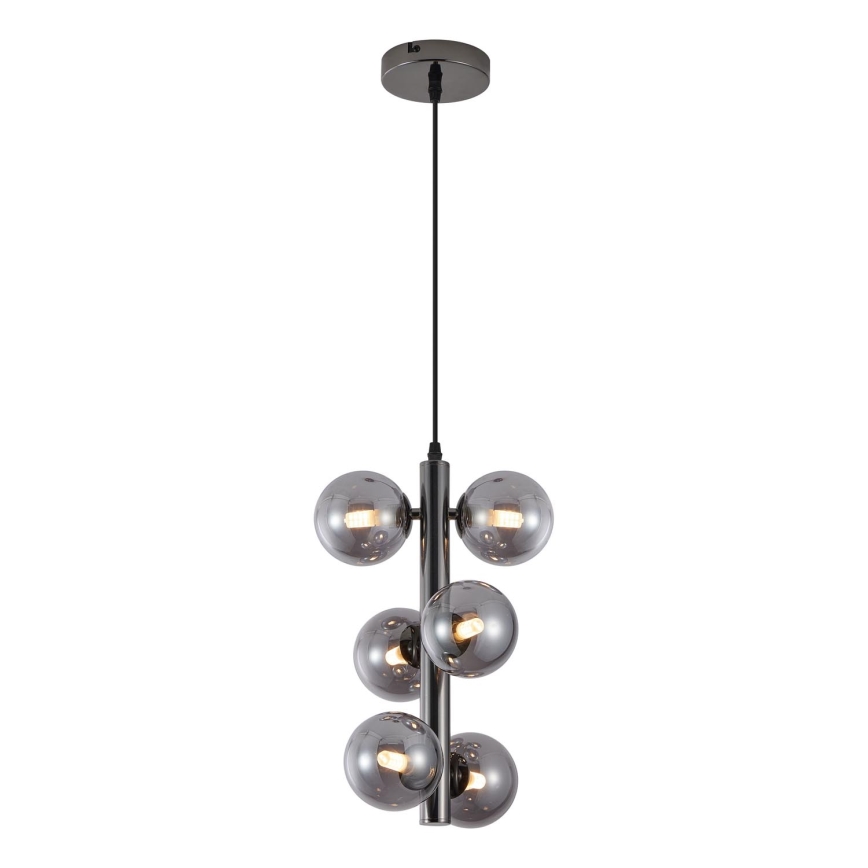 Wofi 6014-605W - LED Luster na sajli VILLA 6xG9/3W/230V crna