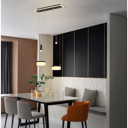 Wofi 6054-502 - LED prigušivački luster na užetu JESSE LED/21W/230V crna