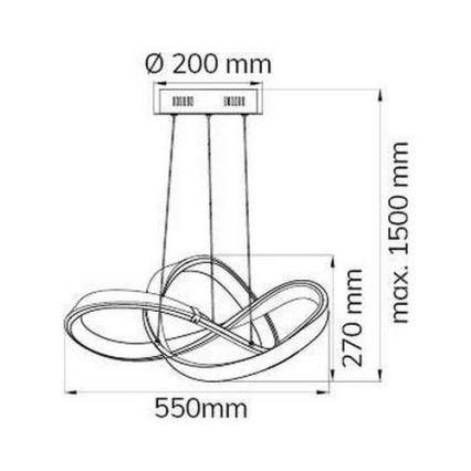 Wofi 6134.01.88.9000 - LED Prigušivi luster na sajli INDIGO LED/44W/230V