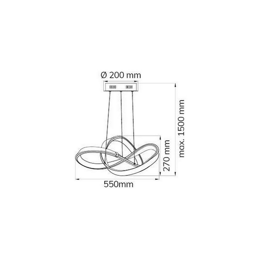 Wofi 6134.01.88.9000 - LED Prigušivi luster na sajli INDIGO LED/44W/230V