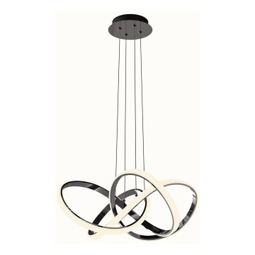 Wofi 6134-105L - LED prigušivački luster na užetu INDIGO LED/50W/230V crna/sjajni krom
