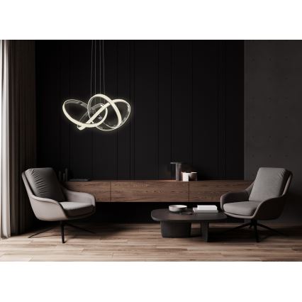 Wofi 6134-105L - LED Prigušivi luster na sajli INDIGO LED/50W/230V crna/sjajni krom