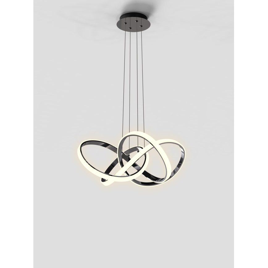 Wofi 6134-105L - LED Prigušivi luster na sajli INDIGO LED/50W/230V crna/sjajni krom