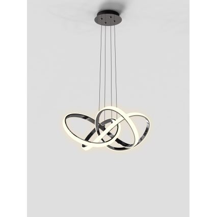 Wofi 6134-105L - LED prigušivački luster na užetu INDIGO LED/50W/230V crna/sjajni krom