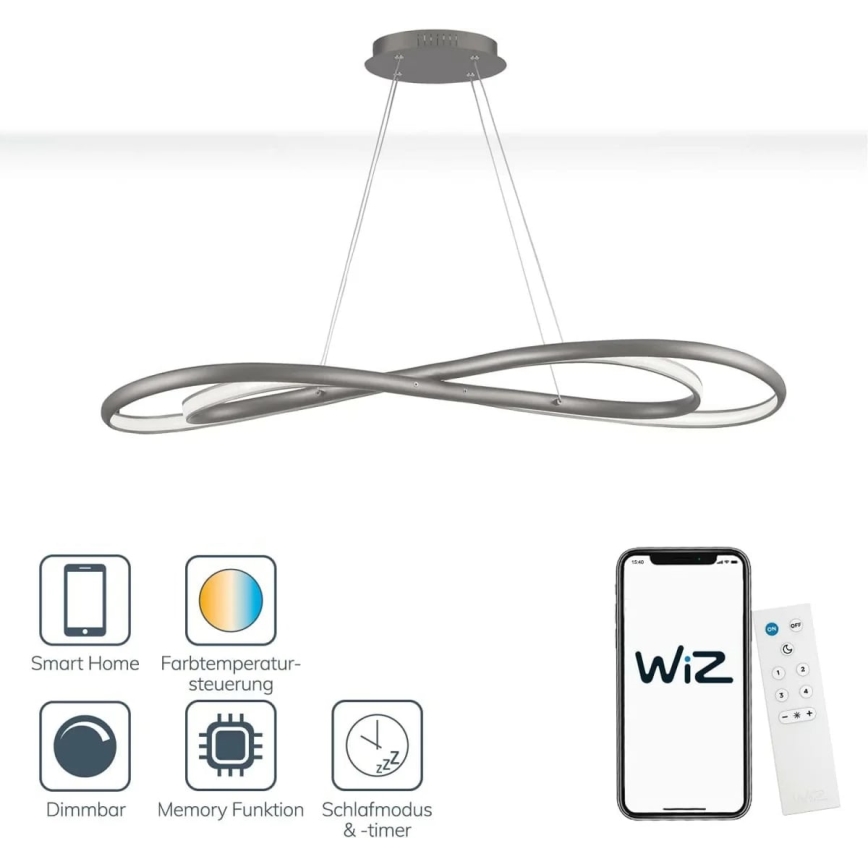 Wofi 6480.02.64.8000 - LED Prigušivi luster na sajli COLLIN LED/27W/230V 2700-6000K Wi-Fi + daljinski upravljač