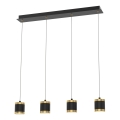 Wofi 7003-404 - LED luster s prigušivanjem na kabelu TOULOUSE 4xLED/8,5W/230V crna/zlatna