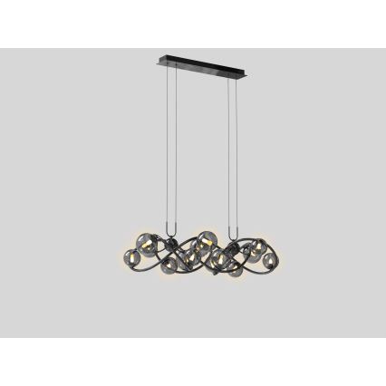 Wofi 7014-1405 - LED Luster na sajli NANCY 14xG9/3,5W/230V crna/sjajni krom