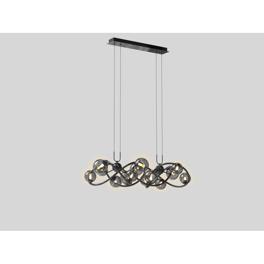 Wofi 7014-1405 - LED Luster na sajli NANCY 14xG9/3,5W/230V crna/sjajni krom
