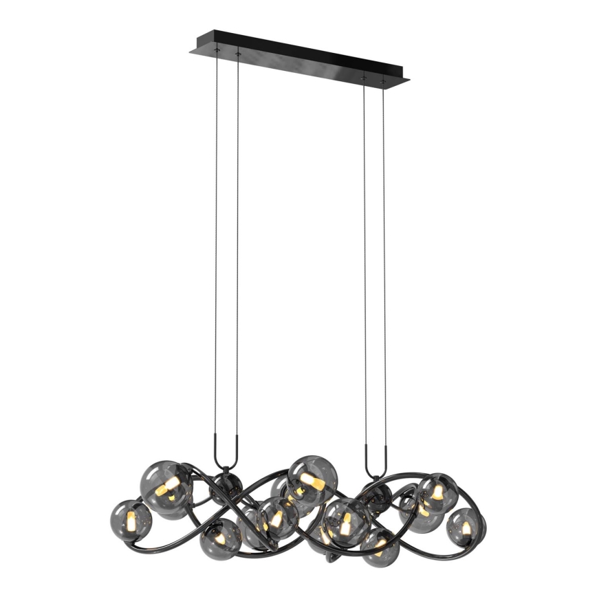 Wofi 7014-1405 - LED Luster na sajli NANCY 14xG9/3,5W/230V crna/sjajni krom