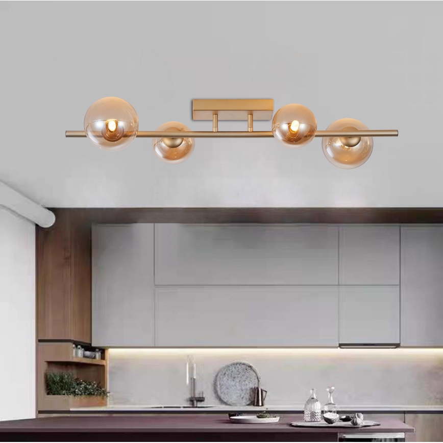 Wofi 7014-401W - LED Nadgradni luster VILLA 4xG9/3W/230V zlatna