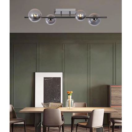 Wofi 7014-405W - LED Nadgradni luster VILLA 4xG9/3W/230V crna