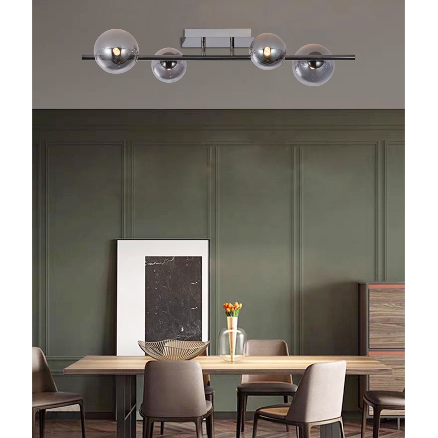 Wofi 7014-405W - LED Nadgradni luster VILLA 4xG9/3W/230V crna