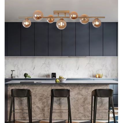 Wofi 7014-701W - LED Nadgradni luster VILLA 7xG9/3W/230V zlatna