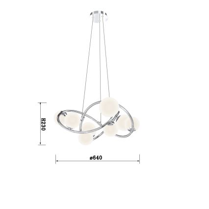 Wofi 7014-807 - LED Luster na sajli NANCY 8xG9/3,5W/230V sjajni krom