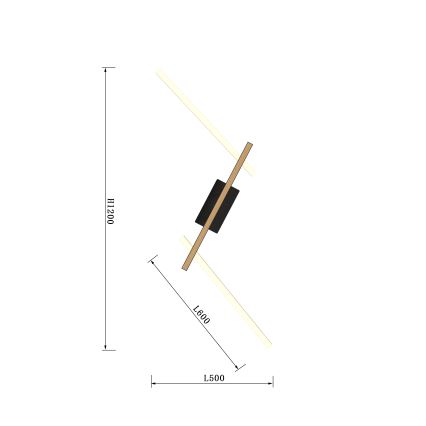 Wofi 7021-306 - LED Prigušiva zidna svjetiljka RIMINI LED/40W/230V smeđa/crna