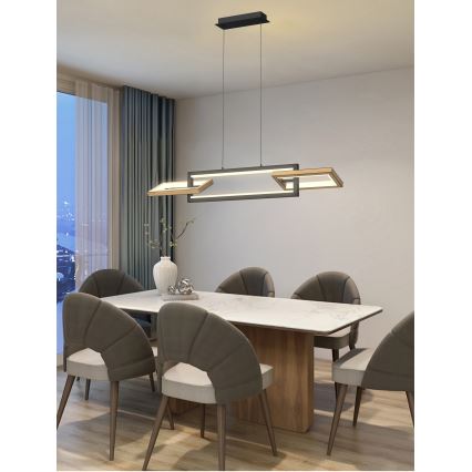 Wofi 7022-306- LED prigušivački luster na užetu MATERA LED/30W/230V crna/smeđa