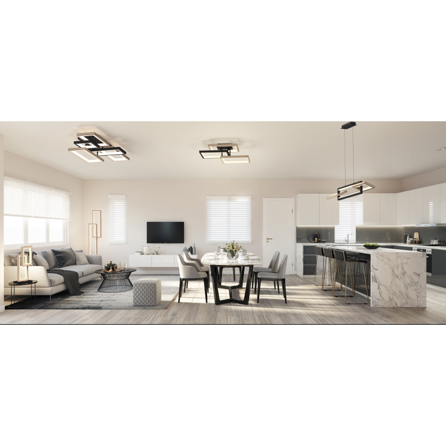 Wofi 7022-306- LED prigušivački luster na užetu MATERA LED/30W/230V crna/smeđa