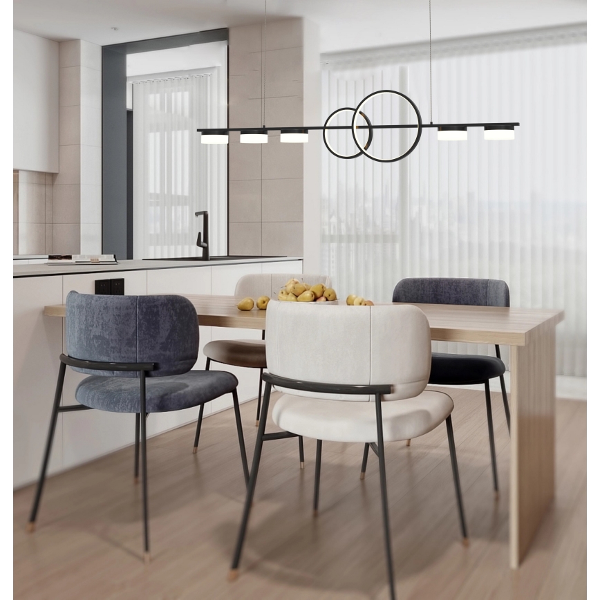 Wofi 7030-702 - LED prigušivački luster na užetu MESSINA LED/57W/230V crna