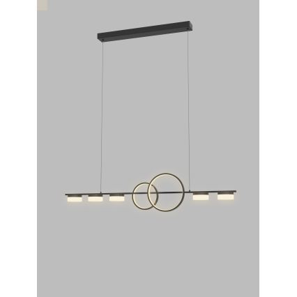 Wofi 7030-702 - LED prigušivački luster na užetu MESSINA LED/57W/230V crna