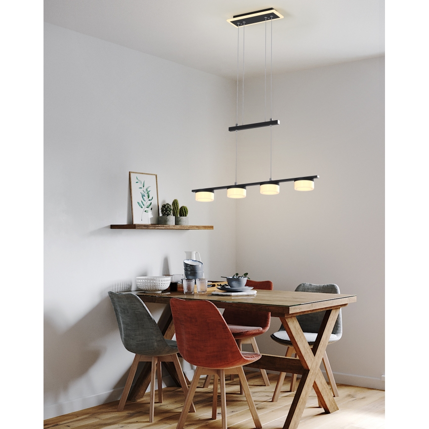 Wofi 7054-502 - LED prigušivački luster na užetu JESSE LED/21W/230V crna