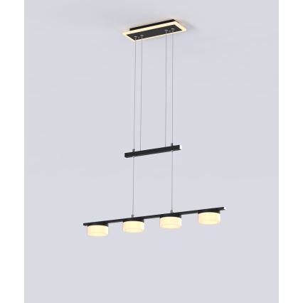 Wofi 7054-502 - LED prigušivački luster na užetu JESSE LED/21W/230V crna