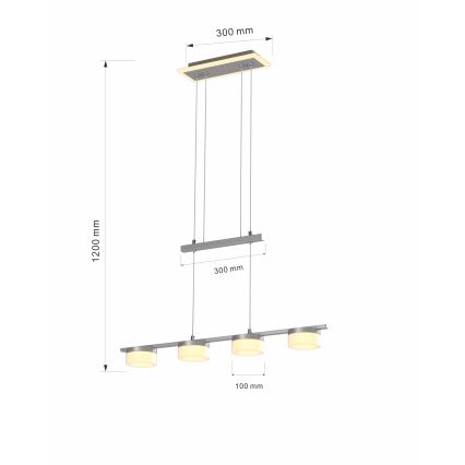 Wofi 7054-503 - LED Prigušivi luster na sajli JESSE LED/21W/230V mat krom