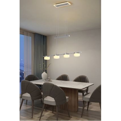 Wofi 7054-503 - LED luster s prigušivanjem na užetu JESSE LED/21W/230V mat krom