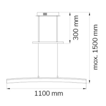Wofi 7230.01.64.6000 - LED prigušivački luster na užetu FERROL LED/28W/230V