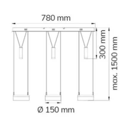 Wofi 7263.06.54.6000 - LED Prigušivi luster na sajli JETTE 3xLED/7,5W/230V + 3xLED/1W
