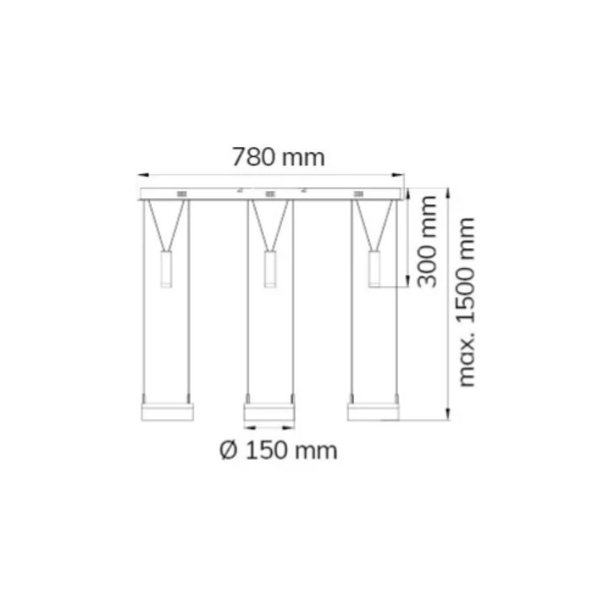 Wofi 7263.06.54.6000 - LED Prigušivi luster na sajli JETTE 3xLED/7,5W/230V + 3xLED/1W