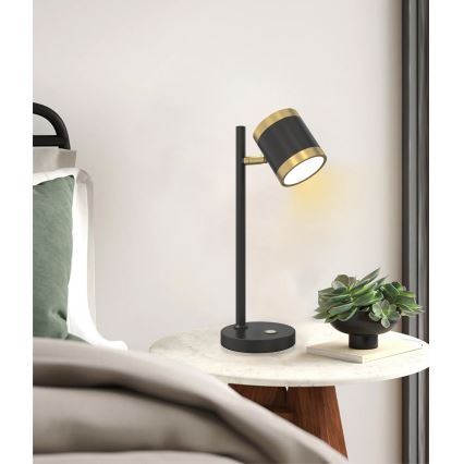 Wofi 8003-104S - LED stolna lampa s prigušivanjem TOULOUSE LED/10W/230V crna/zlatna