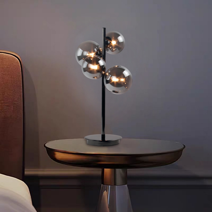 Wofi 8014.04.24.9000 - LED Stolna lampa VILLA 4xG9/3W/230V crna