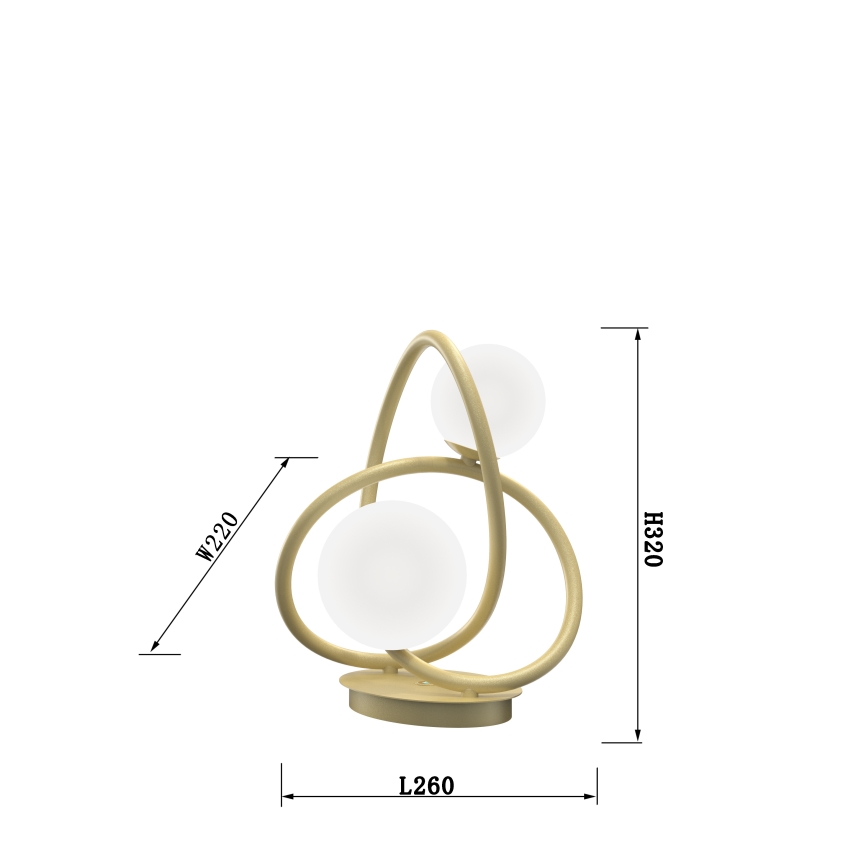 Wofi 8014-201 - LED Stolna lampa NANCY 2xG9/3,5W/230V zlatna/bijela