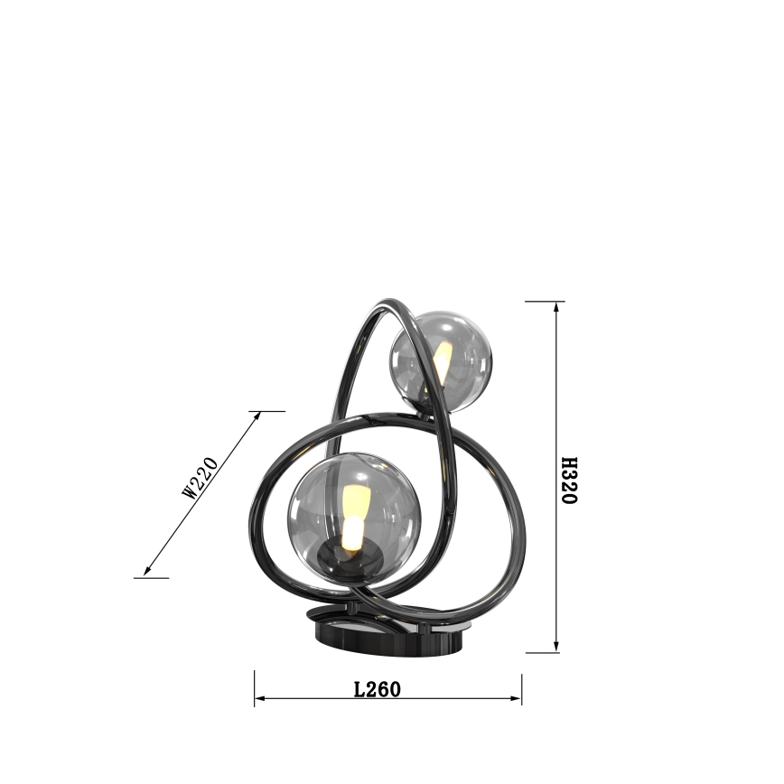 Wofi 8014-205 - LED Stolna lampa NANCY 2xG9/3,5W/230V crna/sjajni krom