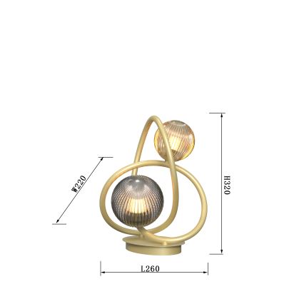 Wofi 8015-204 - LED Stolna lampa METZ 2xG9/3,5W/230V zlatna/siva