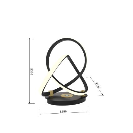 Wofi 8134-104 - LED Prigušiva stolna lampa na dodir INDIGO LED/10,5W/230V crna/zlatna