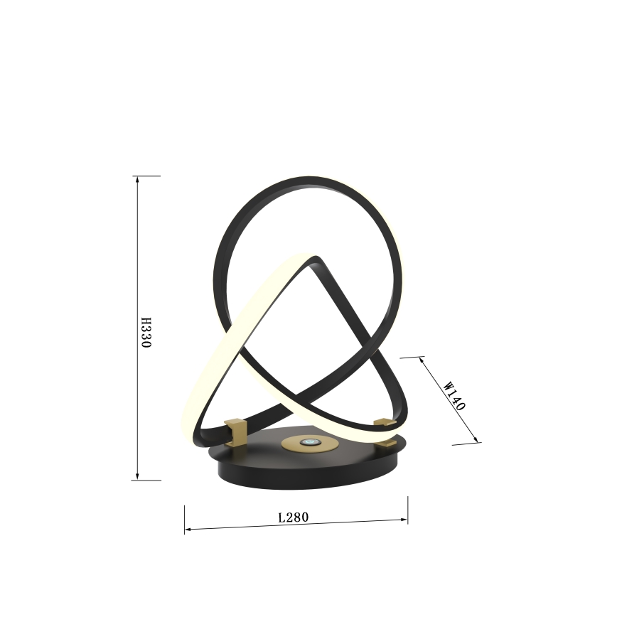Wofi 8134-104 - LED Prigušiva stolna lampa na dodir INDIGO LED/10,5W/230V crna/zlatna