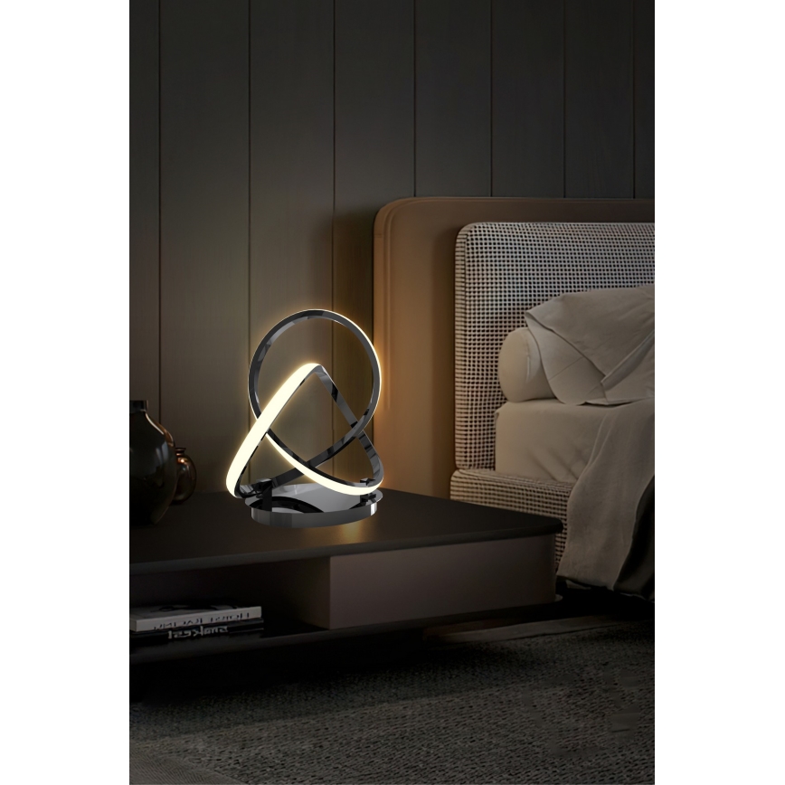 Wofi 8134-105 - LED Prigušiva stolna lampa na dodir INDIGO LED/10,5W/230V crna/sjajni krom