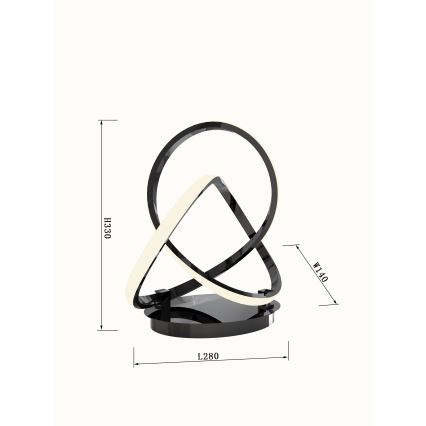 Wofi 8134-105 - LED Prigušiva stolna lampa na dodir INDIGO LED/10,5W/230V crna/sjajni krom