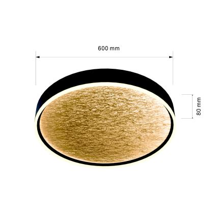 Wofi 9002-104L - LED stropna svjetiljka s prigušivanjem BORDEAUX LED/60W/230V crna/zlatna