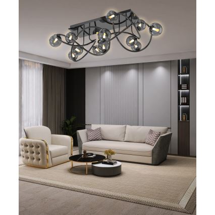 Wofi 9014-1205 - LED Nadgradni luster NANCY 12xG9/3,5W/230V crna/sjajni krom