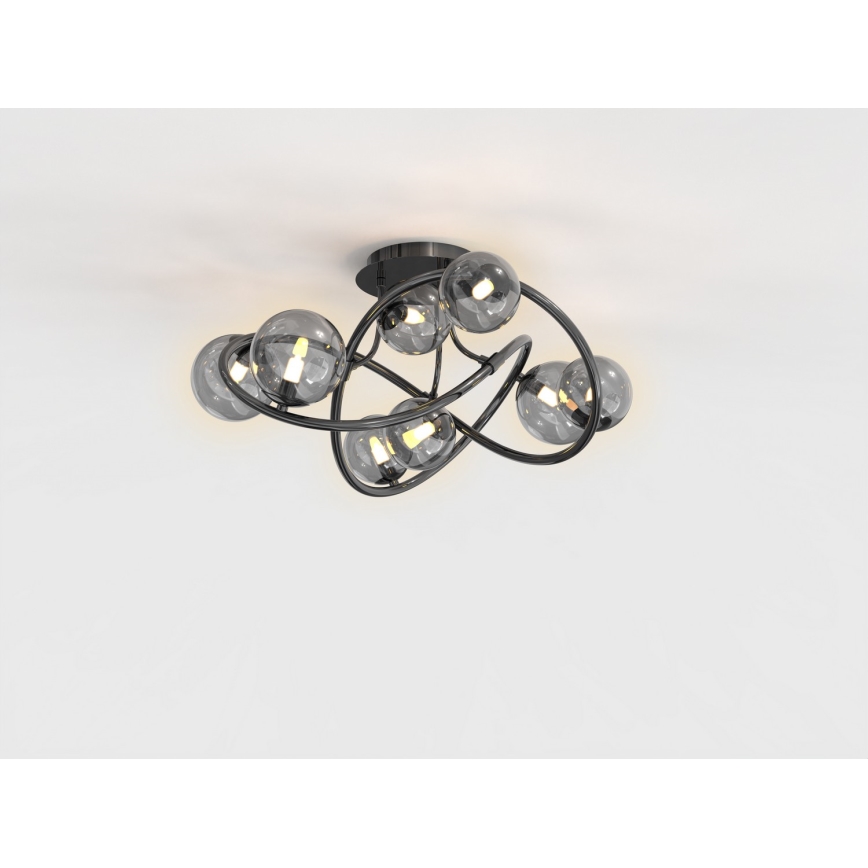 Wofi 9014-805 - LED Nadgradni luster NANCY 8xG9/3,5W/230V crna/sjajni krom