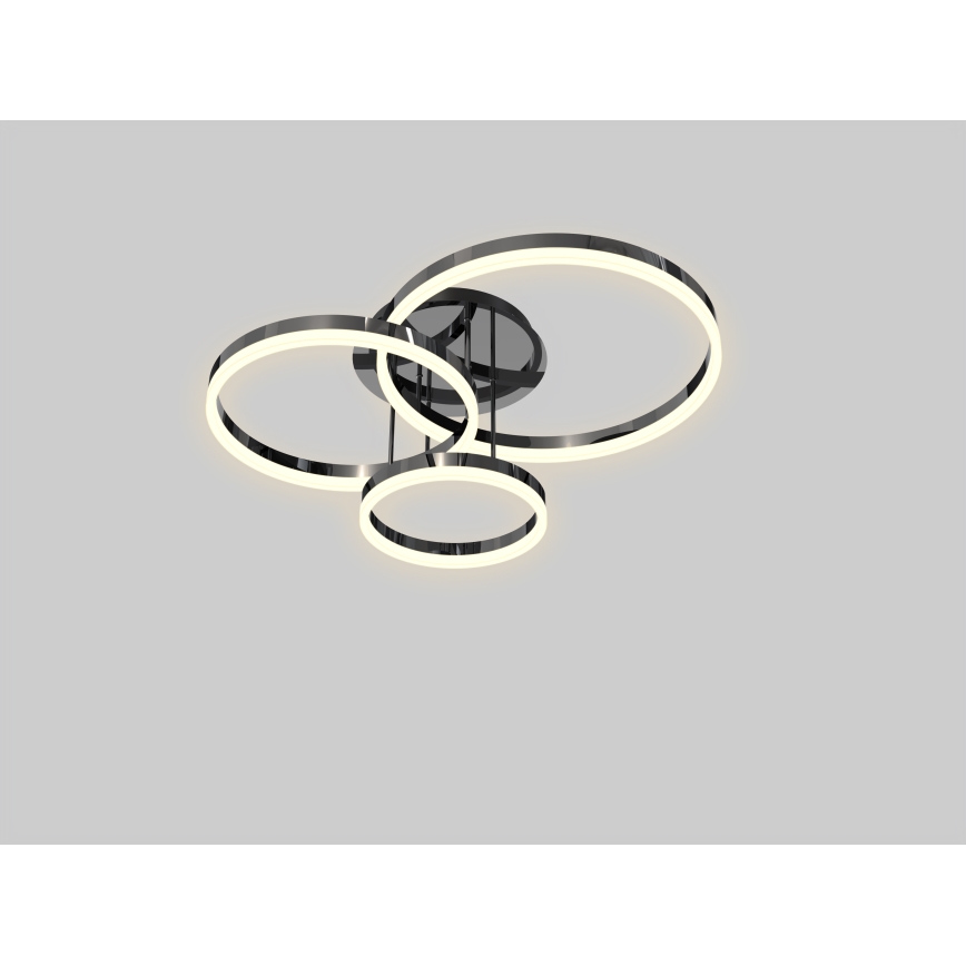 Wofi 9049-405 - LED Prigušivi nadgradni luster PERPIGNAN LED/51W/230V crna/sjajni krom