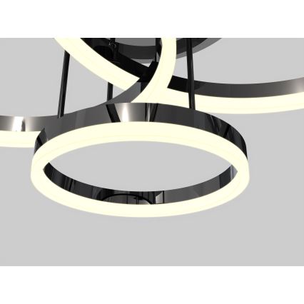 Wofi 9049-405 - LED Prigušivi nadgradni luster PERPIGNAN LED/51W/230V crna/sjajni krom