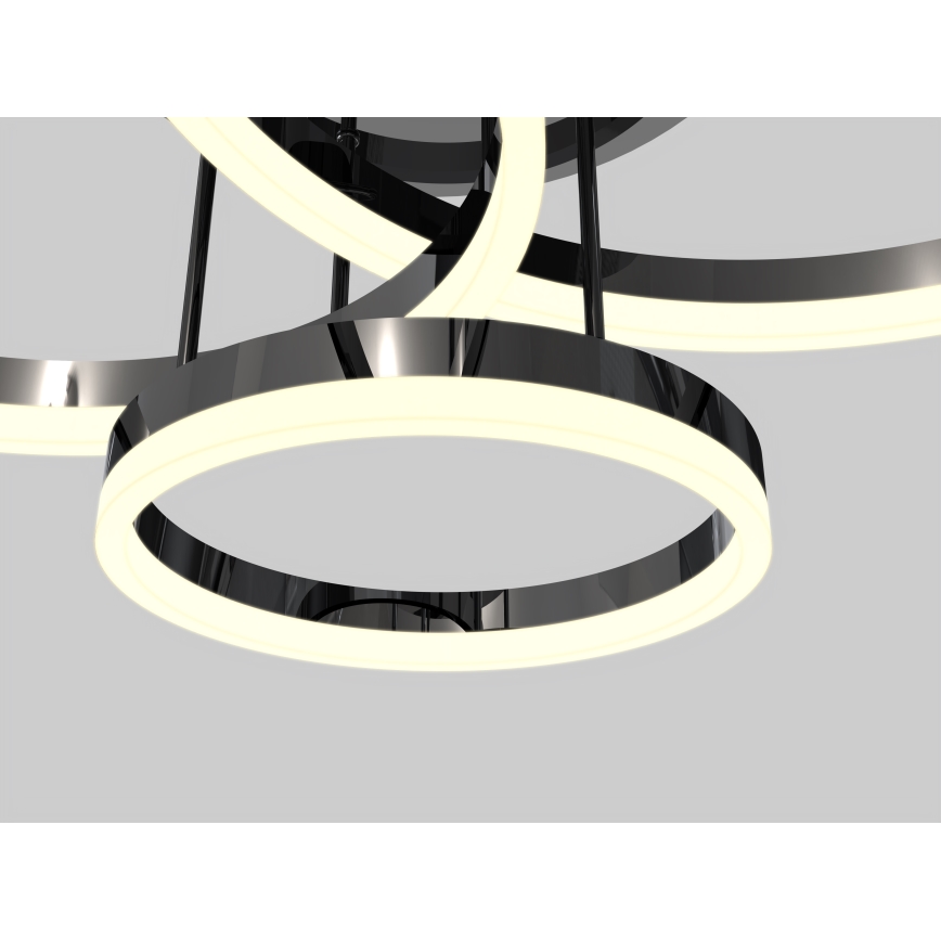 Wofi 9049-405 - LED Prigušivi nadgradni luster PERPIGNAN LED/51W/230V crna/sjajni krom
